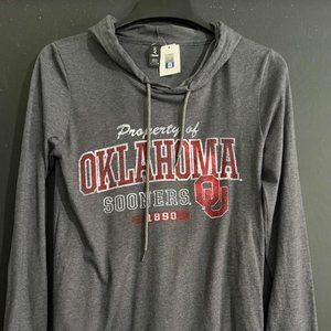Women's Sport Gray Oklahoma Sooners Lightweight Terry Pullover Hoodie